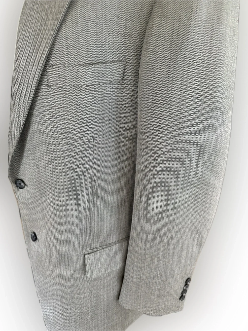 JOS. A. BANK Signature Gold Silk & Camel Hair Blazer – Men’s 46L – Gray Herringb